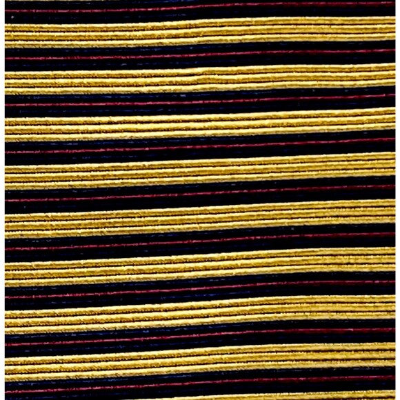 Brooks Brothers Makers Tie Vintage Repp Weave Gold Blue Stripe Nautical - Picture 3 of 8